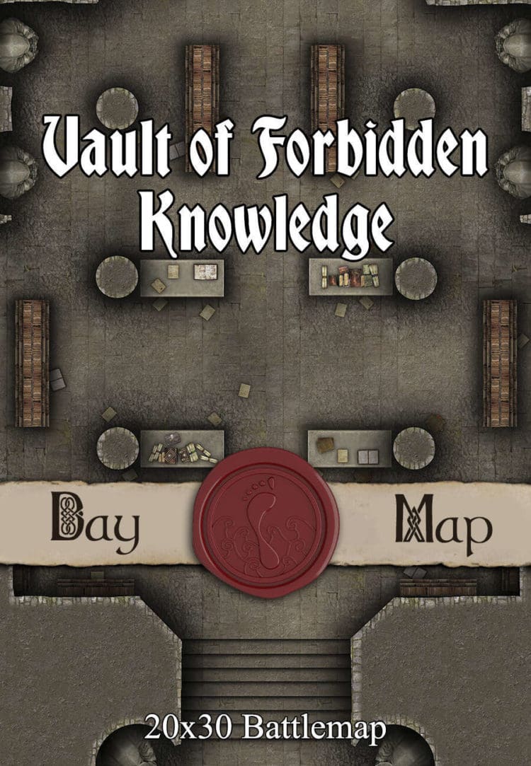 Vault of Forbidden Knowledge 30x20 TTRPG Battlemap