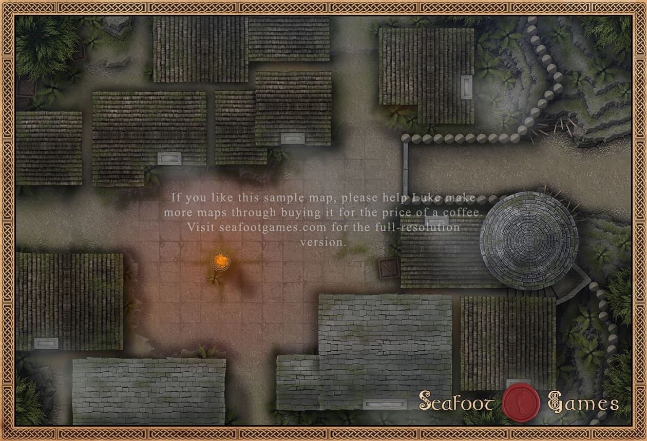 Hamlet of Grimsby (Night) 30x20 DnD Battlemap - Image 3