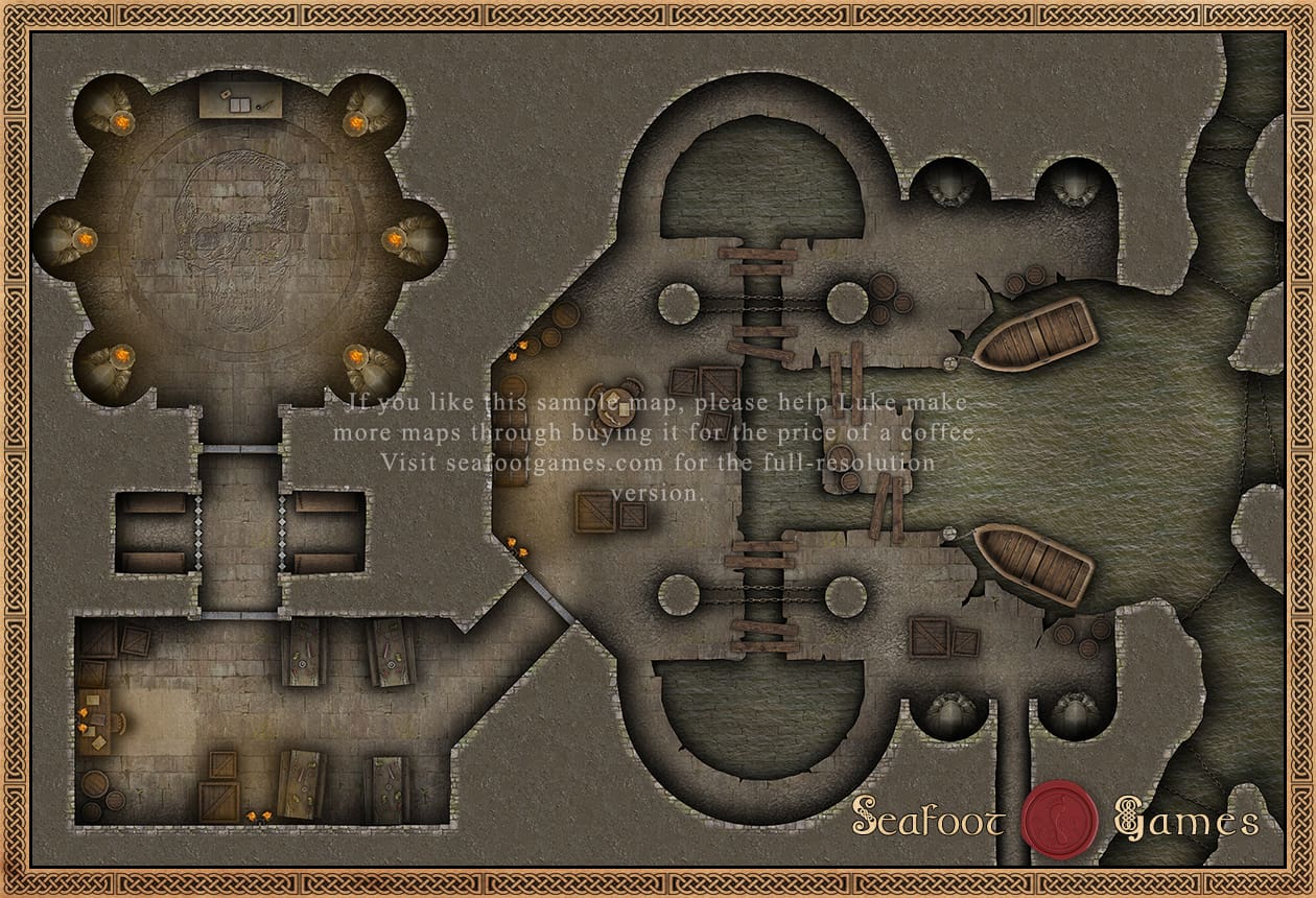 Undercity Cult Temple 30×20 TTRPG Battlemap - Image 2