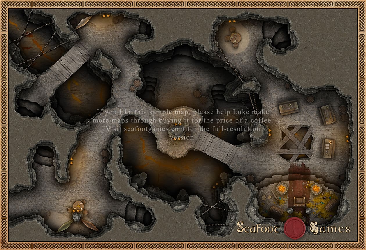 Volcanic Hideout 30x20 Multi-Level DnD Battlemap - Image 3