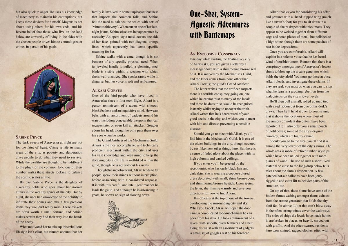 Adventurer's Guide to Aeraveska TTRPG Battlemap Bundle