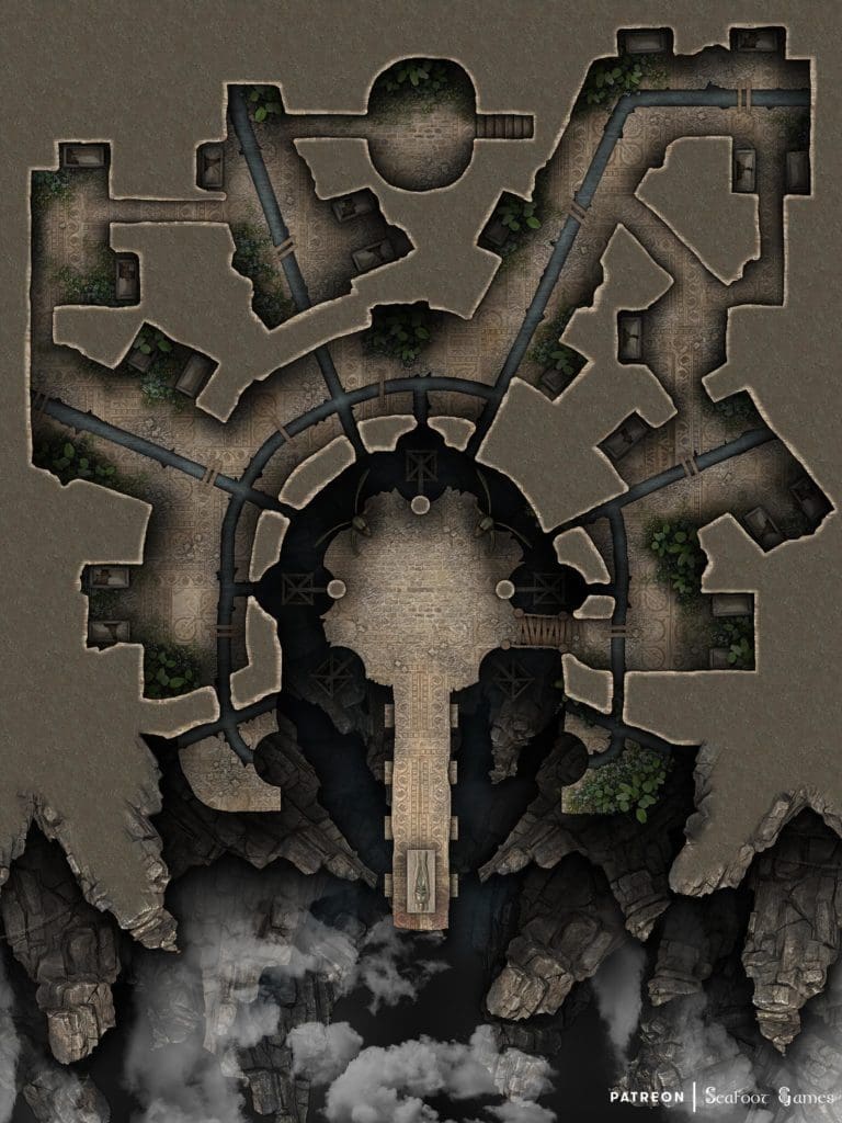Bosaan's Forbidden Crypt Free DnD Battlemap with Adventure. Discover the secrets of a forgotten civilization! VTT ready.