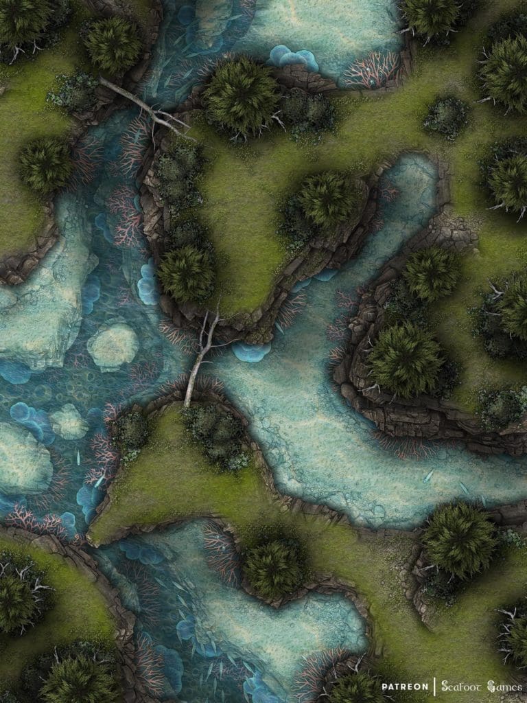 Orlian Coast Forest Free DnD Battlemap with System-Agnostic Adventure, making fun of pregnancy cravings (for all you DnD loving parents) ;)