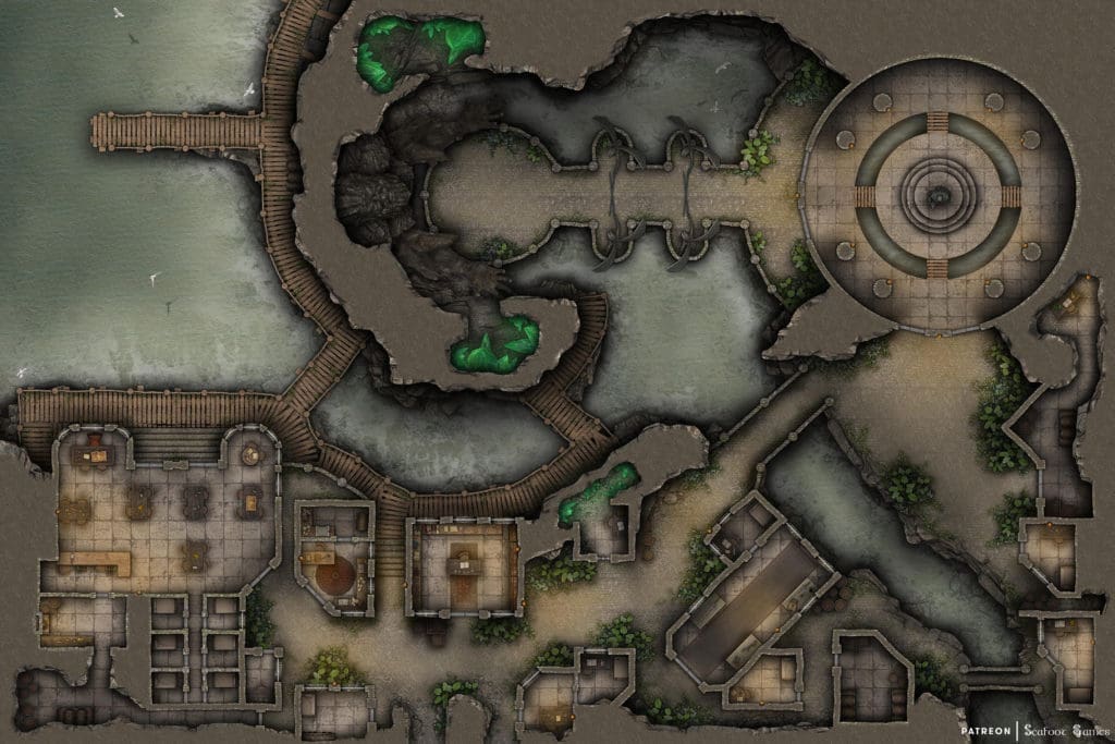Town of Stormswake Free 60x40 DnD Battlemap & Adventure