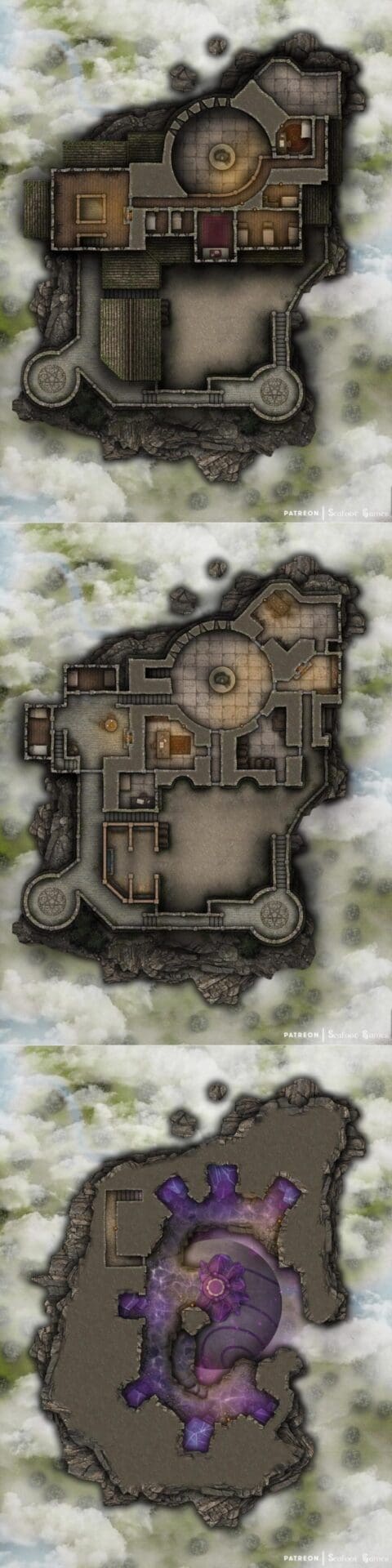 Calagan's Floating Fortress Free Multi-Level DnD Battlemap & Adventure