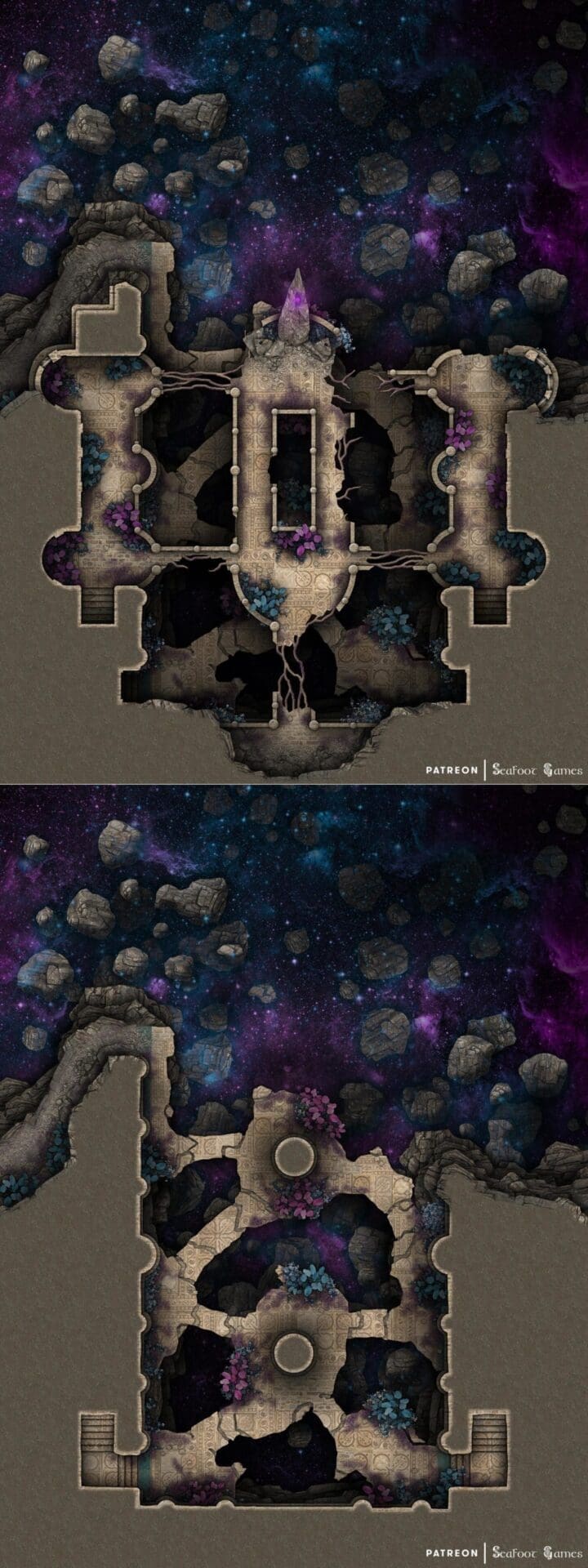 Ruined Temple of the Vast Beyond Free Multi-Level DnD Battlemap & Adventure