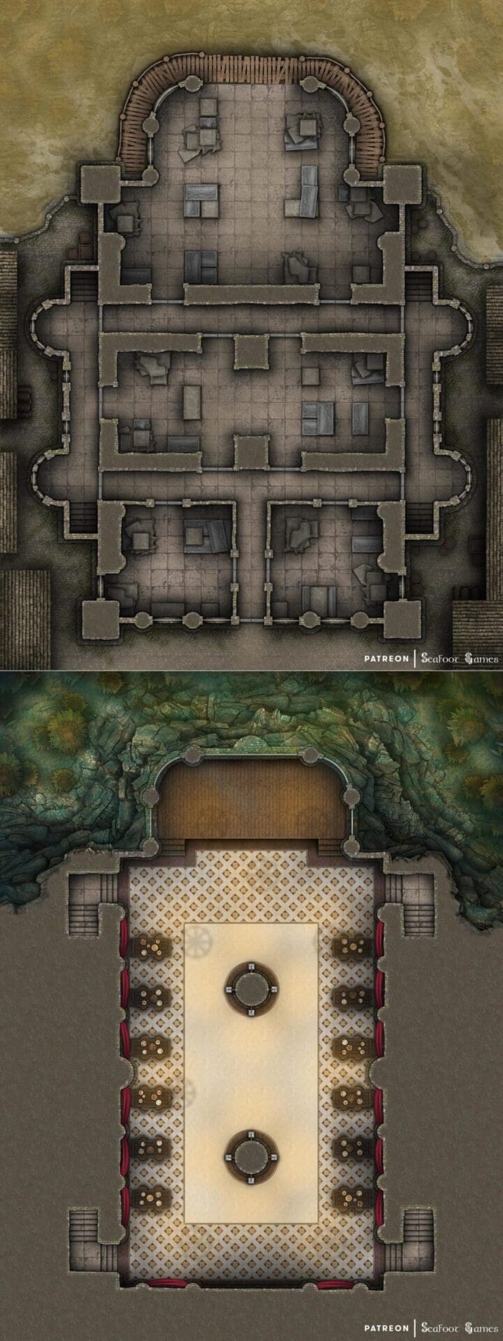 Secret Cult Ballroom Free Multi-Level 40×30 DnD Battlemap & Adventure