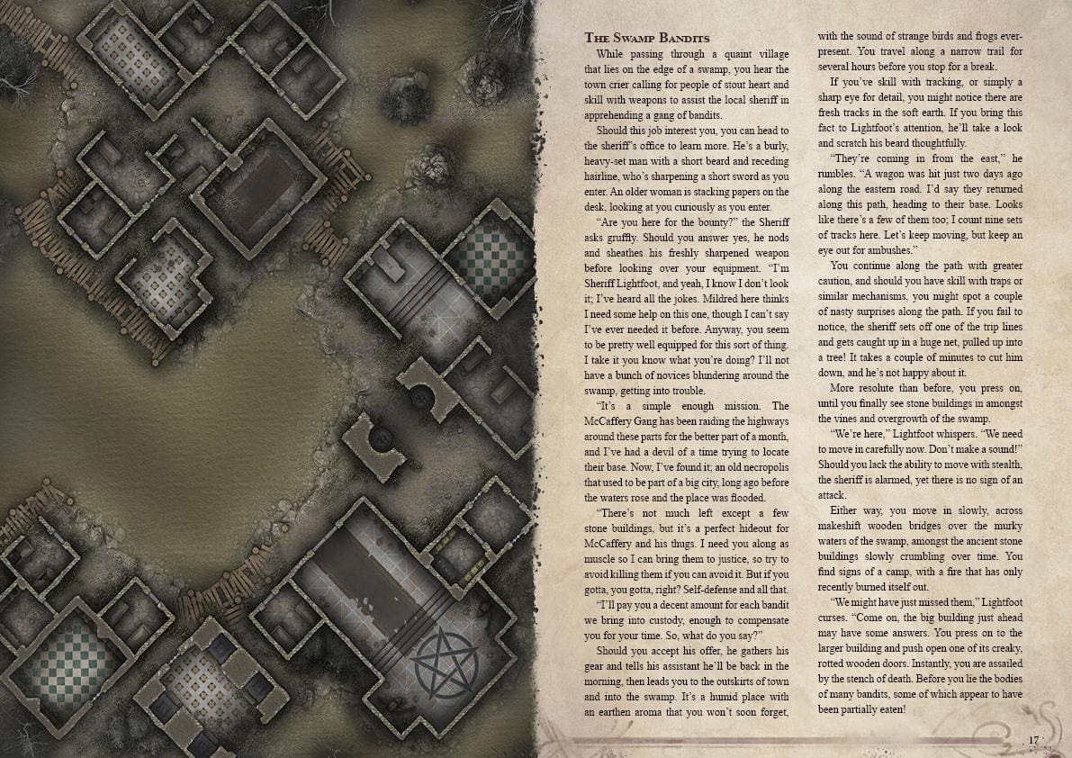 Trackless Fens Adventurer’s Guide TTRPG Battlemap Bundle