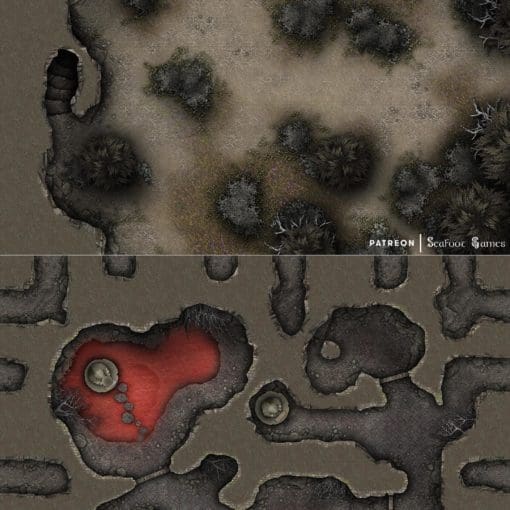 Dark Shrine Barrows Free Multi-Level 40×30 Battlemap & Adventure