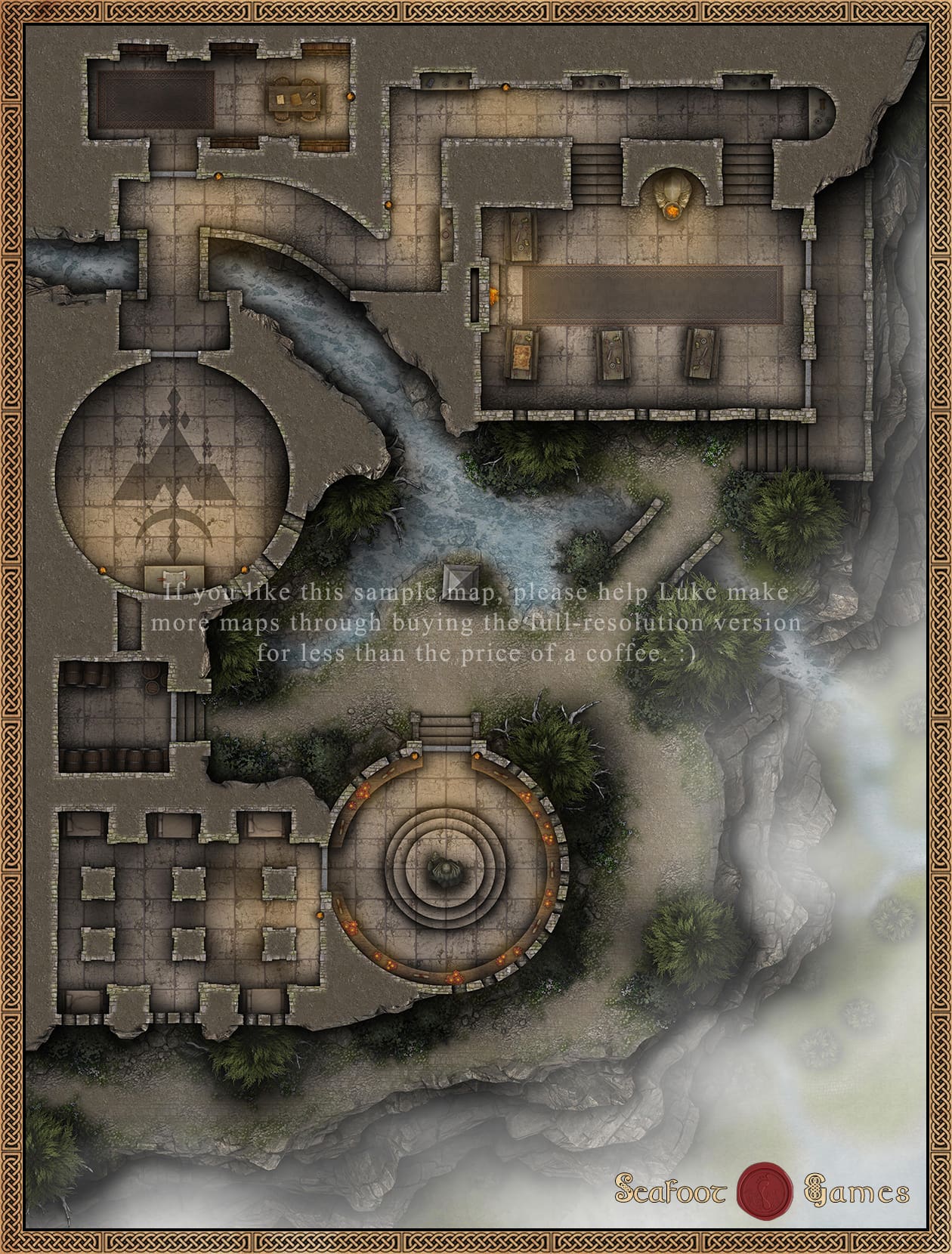 Monk’s Monastery 40x30 DnD Battlemap with Adventure (FoundryVTT Ready!) - Image 2