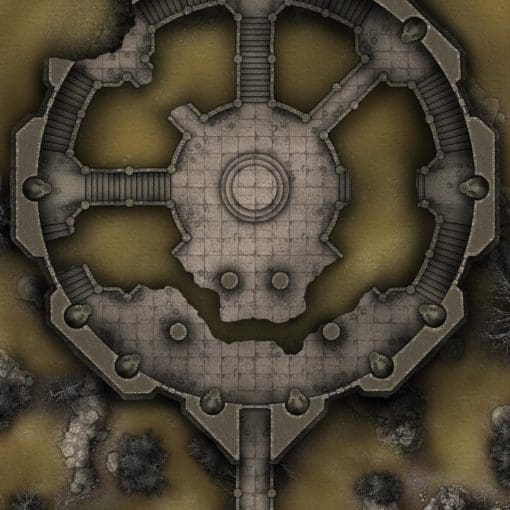 Swamp Ruins Camp Free 40×30 Battlemap & Adventure