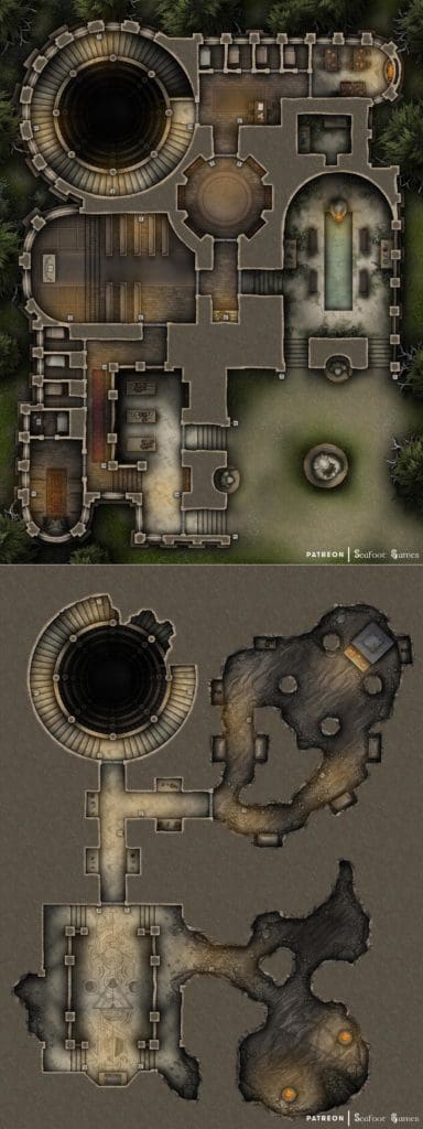 Wayfarers Temple Free 40x30 Multi-Level DnD Battlemap & Adventure