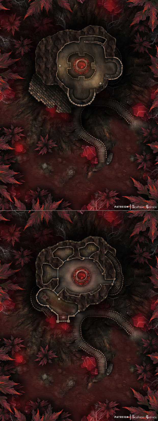 Nightmare Abode of the Unseelie Court Free 40x30 Multi-Level DnD Battlemap & Adventure