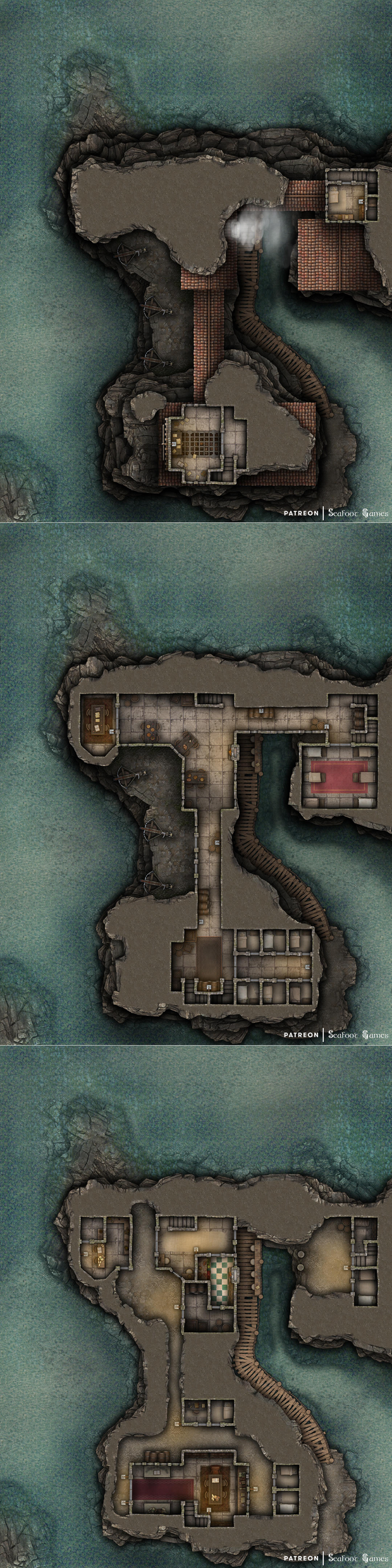 Secret Naval Base Free 40x30 Multi-Level DnD Battlemap & Adventure