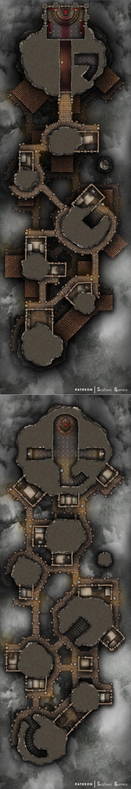 Spires of the Vampire Lord 60x20 Multi-Level DnD Battlemap & Adventure