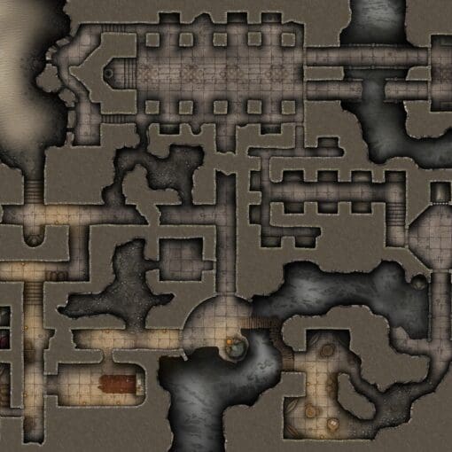 Daggercoast Great Ruins Bandit Hideout Ruined Desert Outpost Fortress Free 60x40 Battlemap & Adventure