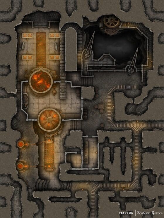 Underground Forge Complex Free 40x30 DnD Battlemap & Adventure ...