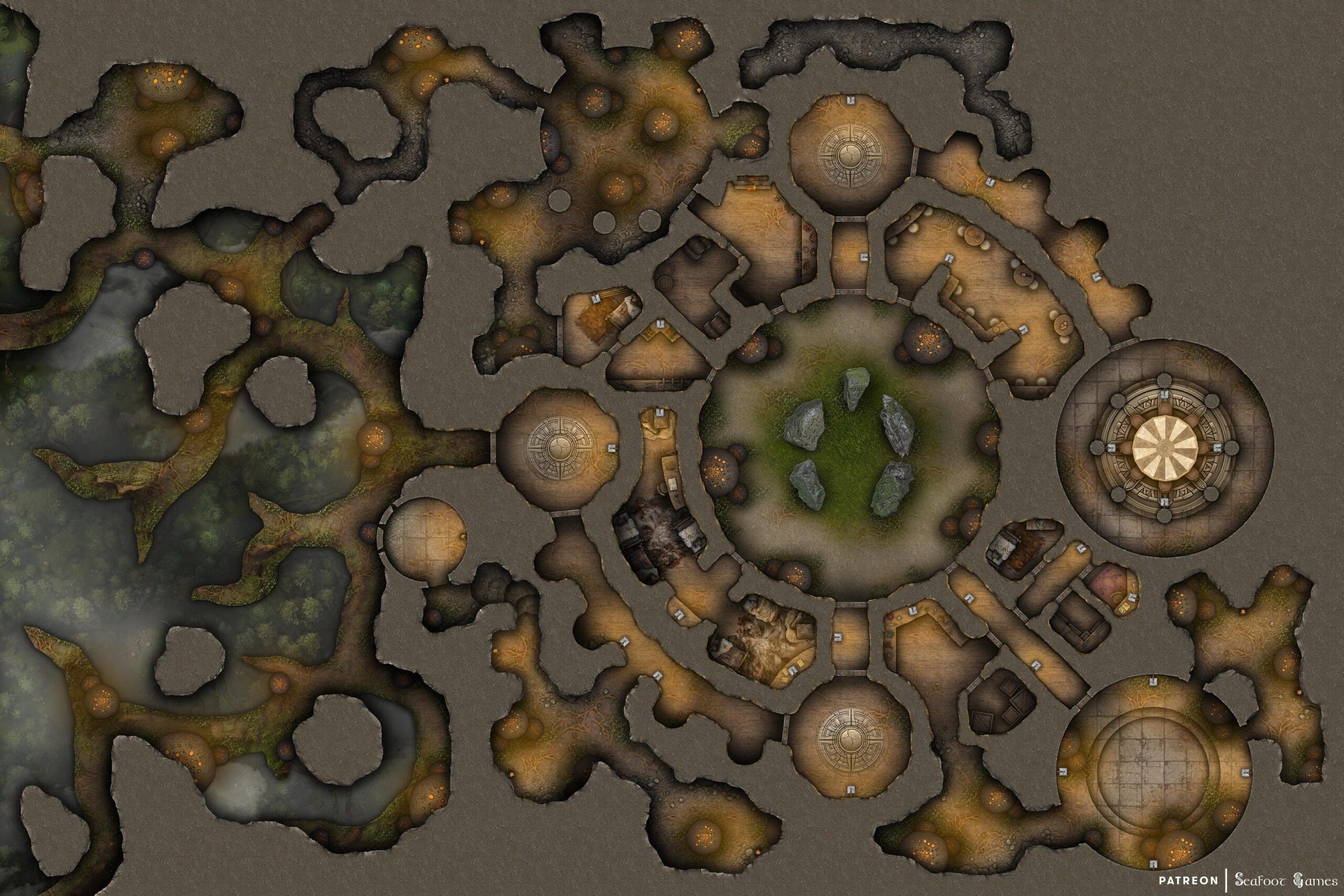 Fungal Peaks Enclave Free 60x40 DnD Battlemap