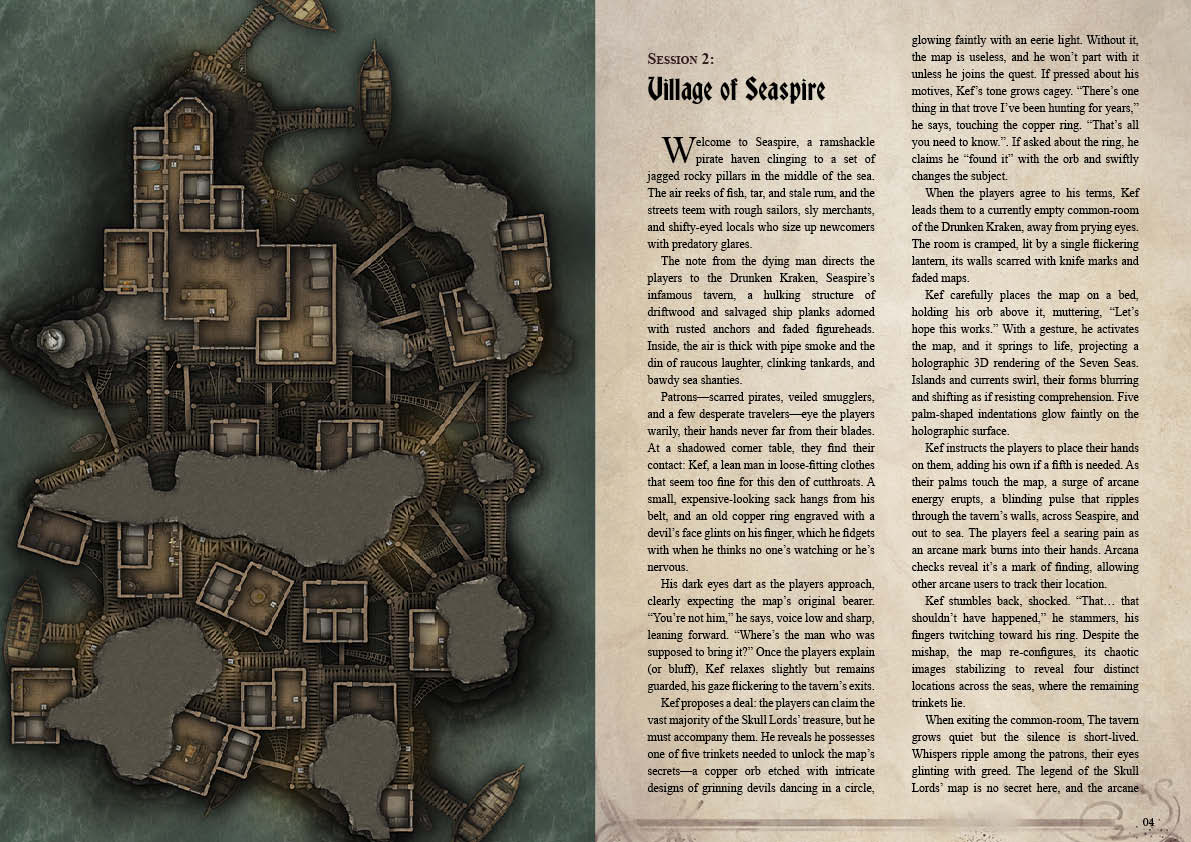 Hunt for the Skull Lords Trove DnD Campaign Sourcebook with Foundry VTT Ready Battlemaps (System Agnostic)