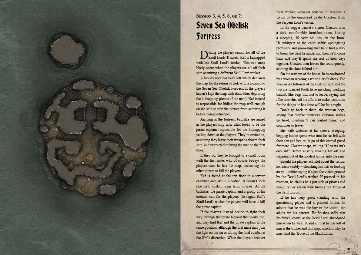 Hunt for the Skull Lords Trove DnD Campaign Sourcebook with Foundry VTT Ready Battlemaps (System Agnostic)