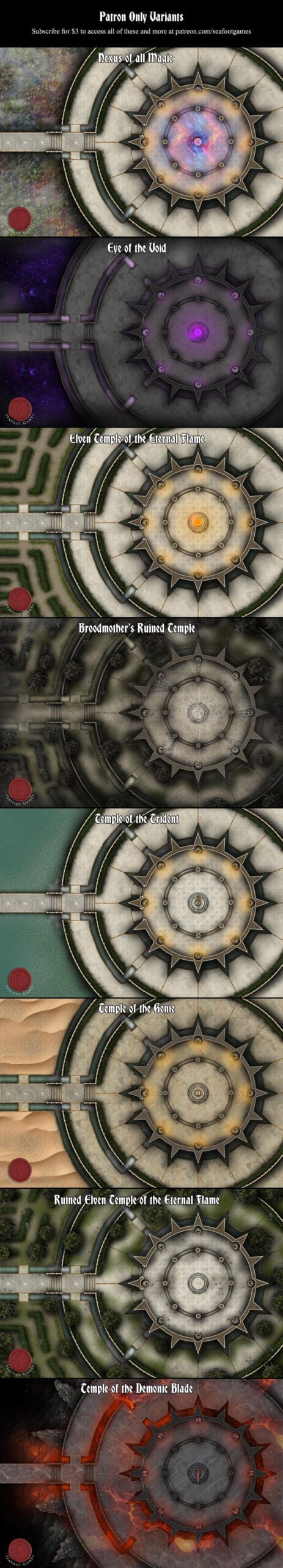 Lich King's Temple Free DnD Battlemap Premium Patron Variant Maps Teaser