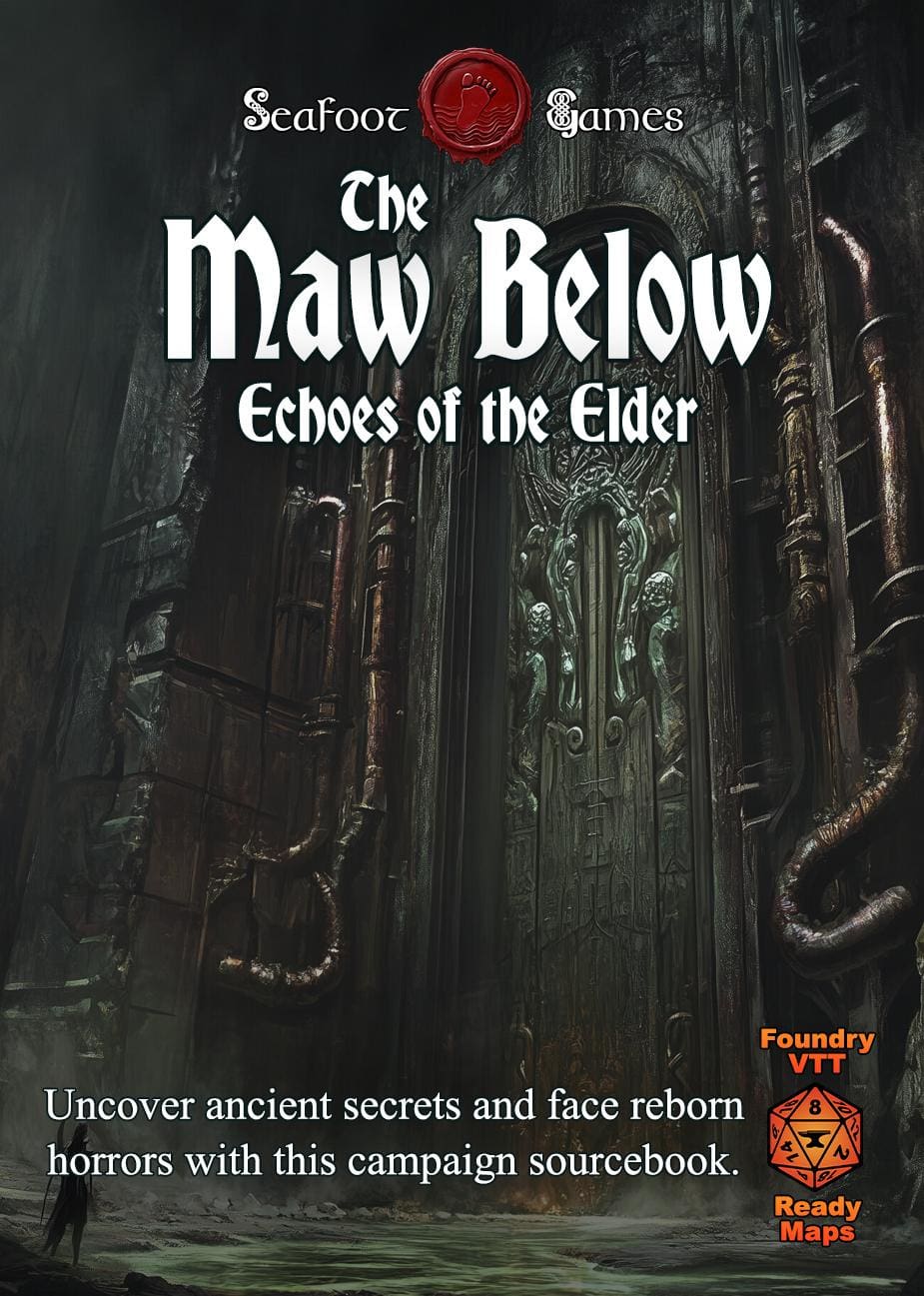 The Maw Below: Echoes of the Elder DnD Campaign Sourcebook with Foundry VTT Ready Battlemap (System Agnostic)