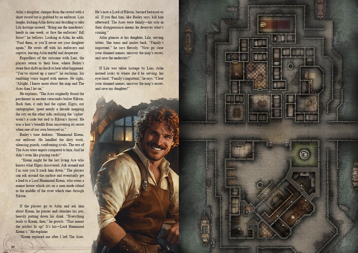 Shadows of Rikton Campaign Sourcebook with Foundry VTT Ready & Printable Battlemaps (System Agnostic) - Image 7
