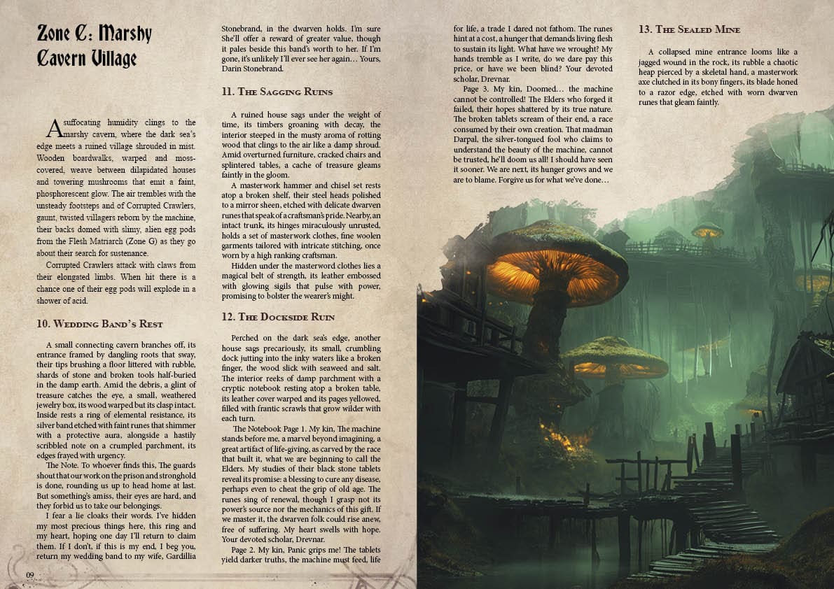 The Maw Below: Echoes of the Elder DnD Campaign Sourcebook with a Foundry VTT Ready & Printable 150x160” Mega-Battlemap (System Agnostic) - Image 8
